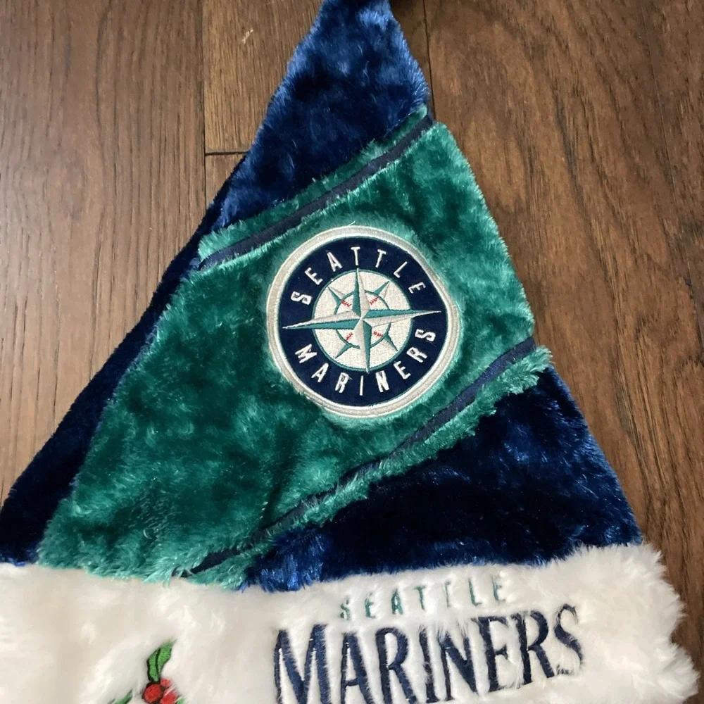 Seattle Mariners Christmas Santa Hat MLB Holiday Forever Collectibles Navy Teal